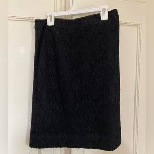 J. Crew Black Lace Pencil Skirt
